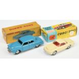 Dinky Toys 173 Studebaker Land Cruiser - Mid-blue body, (over painted silver rigid hubs) and Corg...