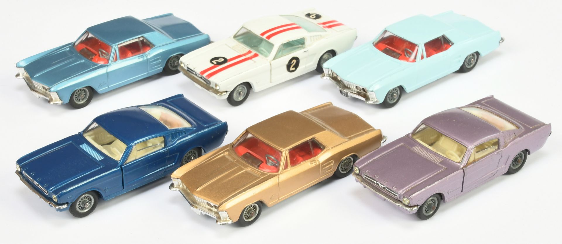 Corgi Toys Unboxed Group To Include 3 X Buick Rivera - Gold, Light blue and Steel Blue and 3 X Fo...