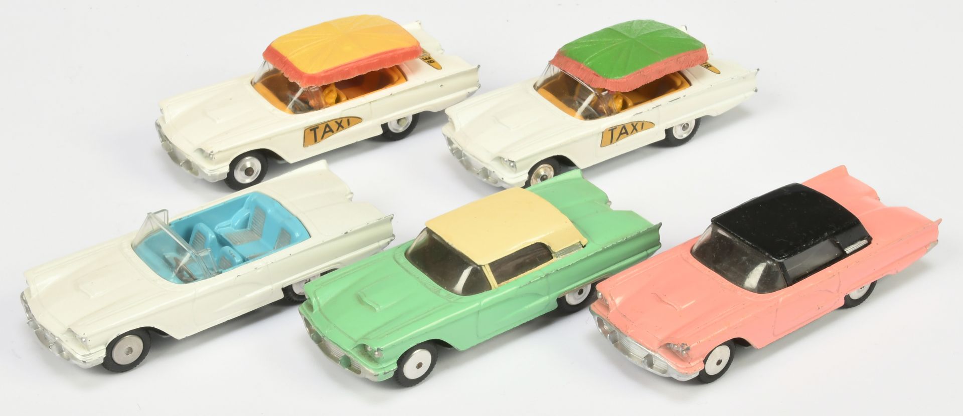 Corgi Toys Unboxed Group Of Ford Thunderbird,s To Include - "Bermuda Taxi" - White with yellow an...