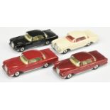 Corgi Toys Unboxed Group Of 4 Mercedes 220SE Coupe   To Include - (1) Cream, red interior, (2) Bl...