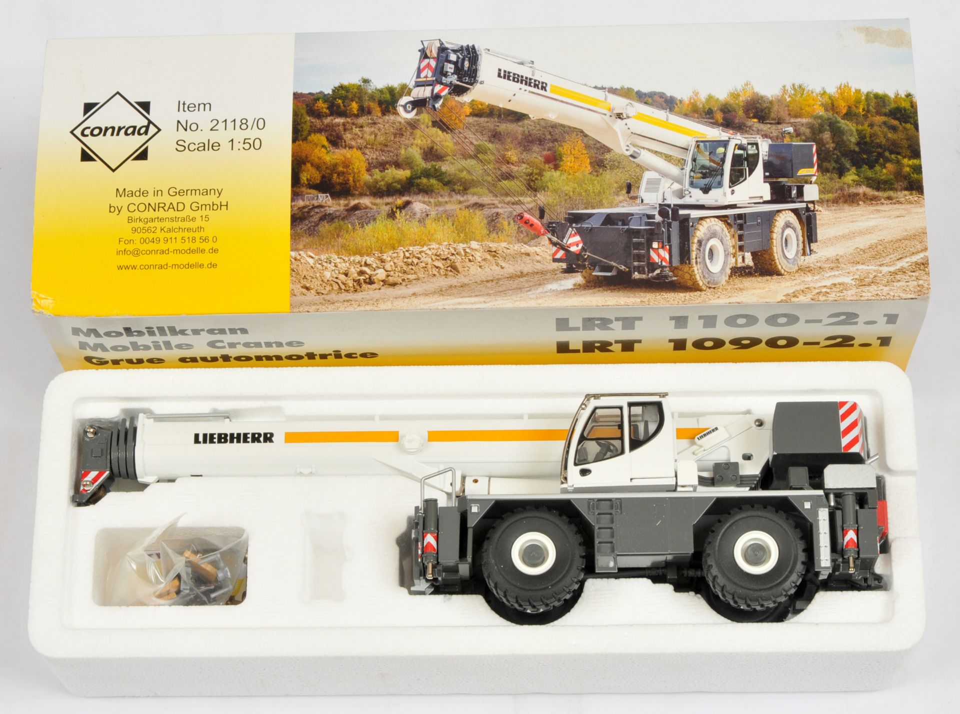 Conrad Models  (1/50th) 2118/0 Liebherr LRT 1100-2.1 Mobile Crane  -believed to be finished in - ...