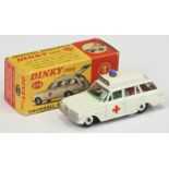 Dinky Toys 278 Vauxhall Estate "Ambulance" - White body, green interior with figure and patient o...