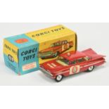 Corgi Toys 439 Chevrolet Impala "Fire Chief" - Red, lemon interior with figures, silver trim, spu...