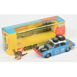 Corgi Toys 302 Hillman Hunter "London To Sydney Marathon Winner" - Blue body, white roof, black b...