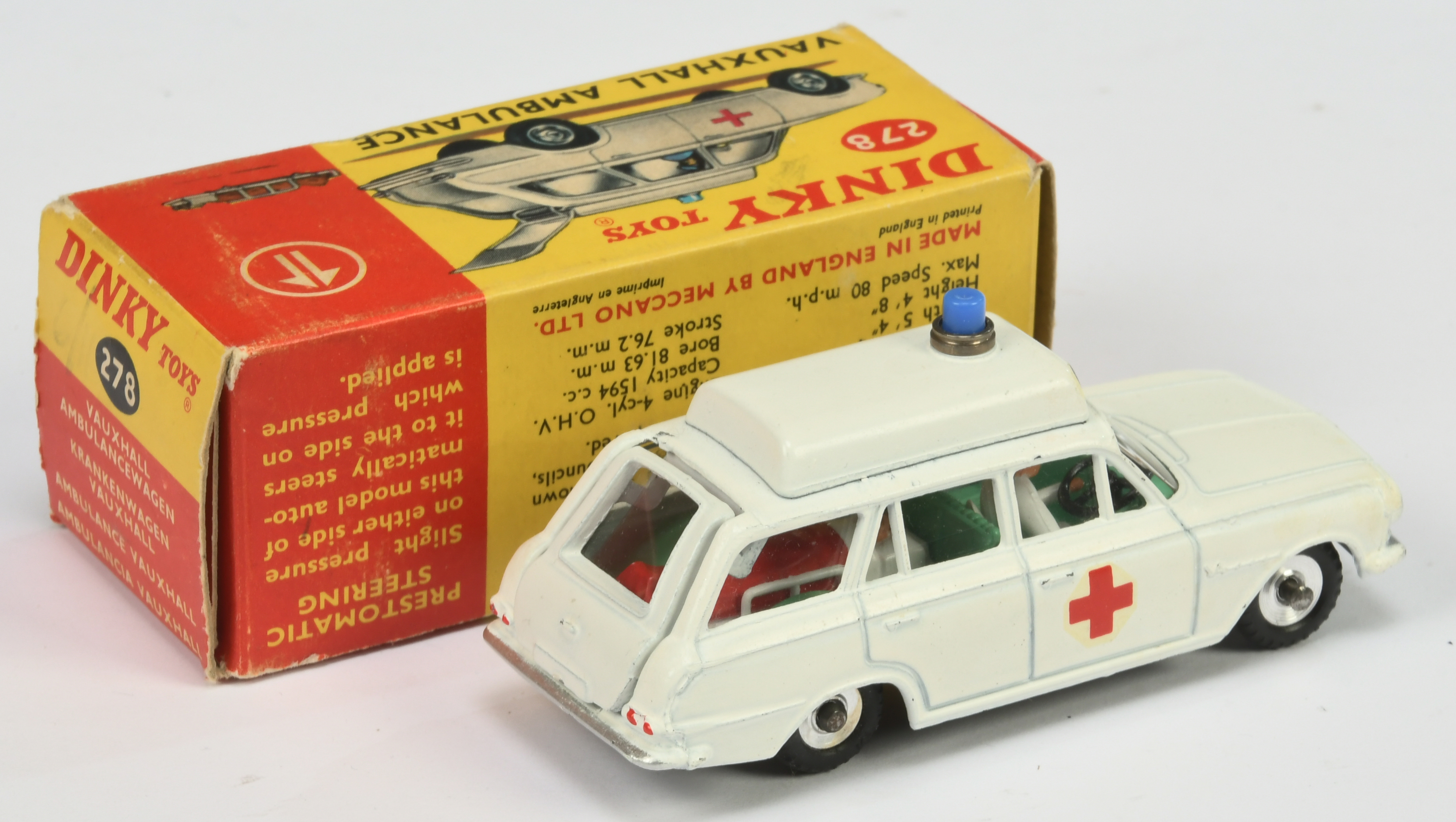 Dinky Toys 278 Vauxhall Estate "Ambulance" - White body, green interior with figure and patient o... - Image 2 of 2