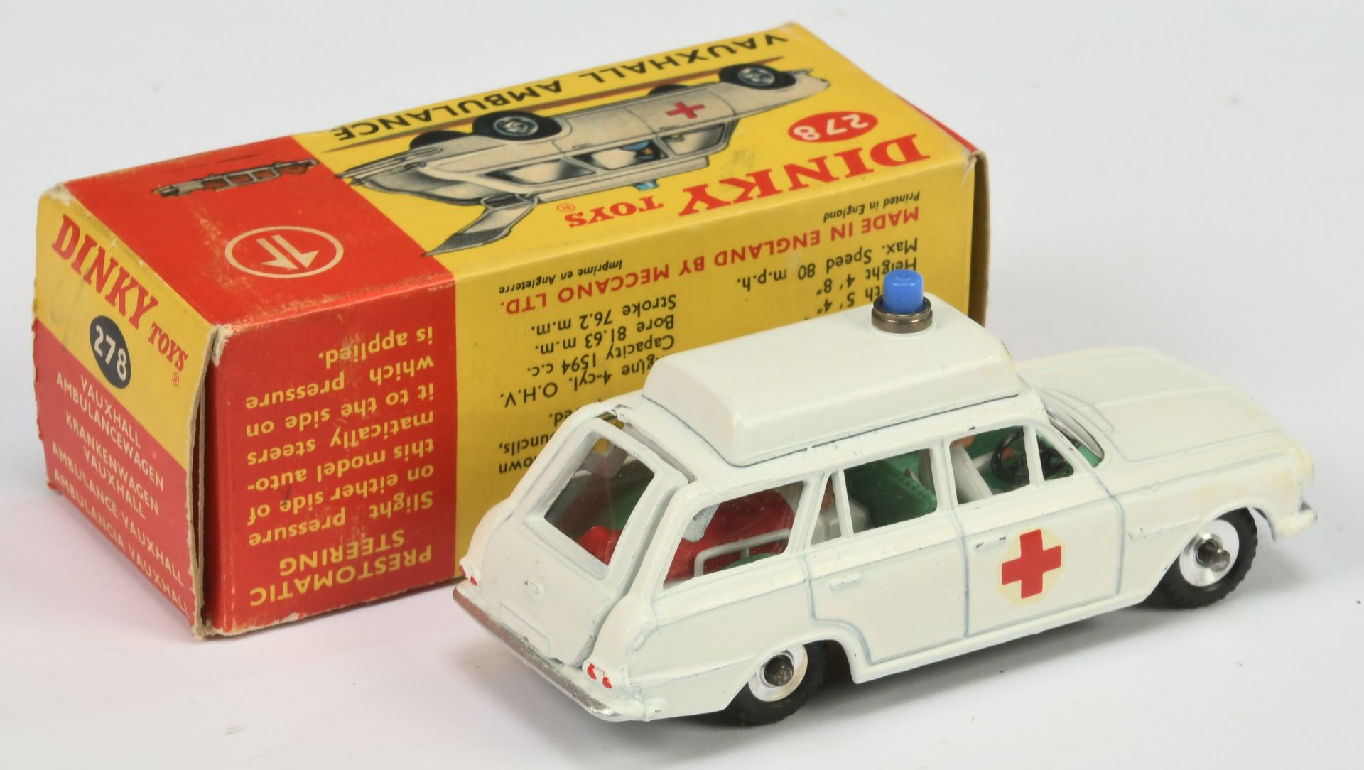 Dinky Toys 278 Vauxhall Estate "Ambulance" - White body, green interior with figure and patient o... - Bild 2 aus 2