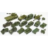 Dinky Toys Military Unboxed Group To Include - Light tank, Mobile Anti-Aircraft Gun, 6-Wheeled co...