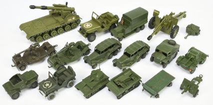 Dinky Toys Military Unboxed Group To Include - Light tank, Mobile Anti-Aircraft Gun, 6-Wheeled co...