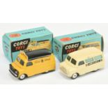 Corgi Toys A Pair - (1) 408 Bedford Van "AA Road Service" - Yellow, black including smooth roof ,...