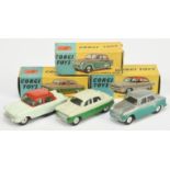 Corgi Toys Group Of 3 - (1) 200 Ford Consul  - Two-Tone Pale grey over green, silver trim and fla...