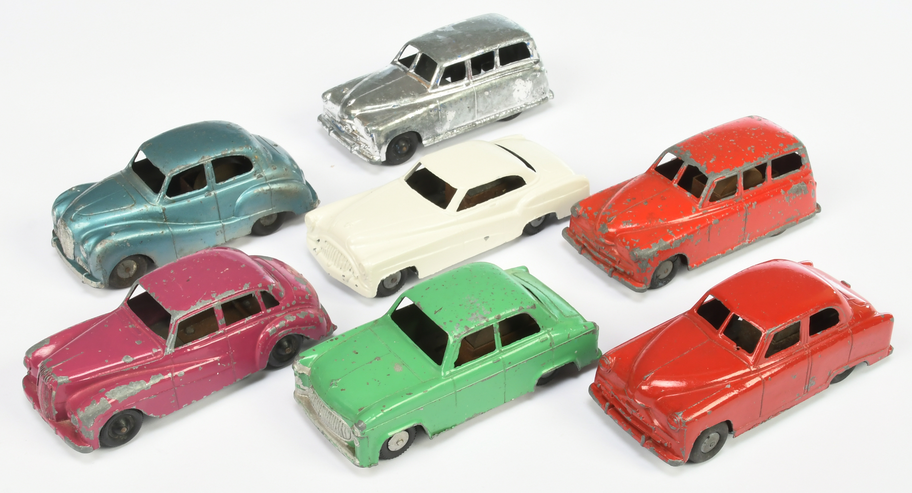 River Series Unboxed Group To Include - Saloon Car - Red, estate car - Chrome plated, Coupe - whi...