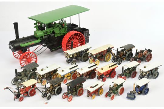 A Group Of Unboxed  Steam Traction Engines - To include Corgi Classics Fowler, Matchbox MOY, Larg...