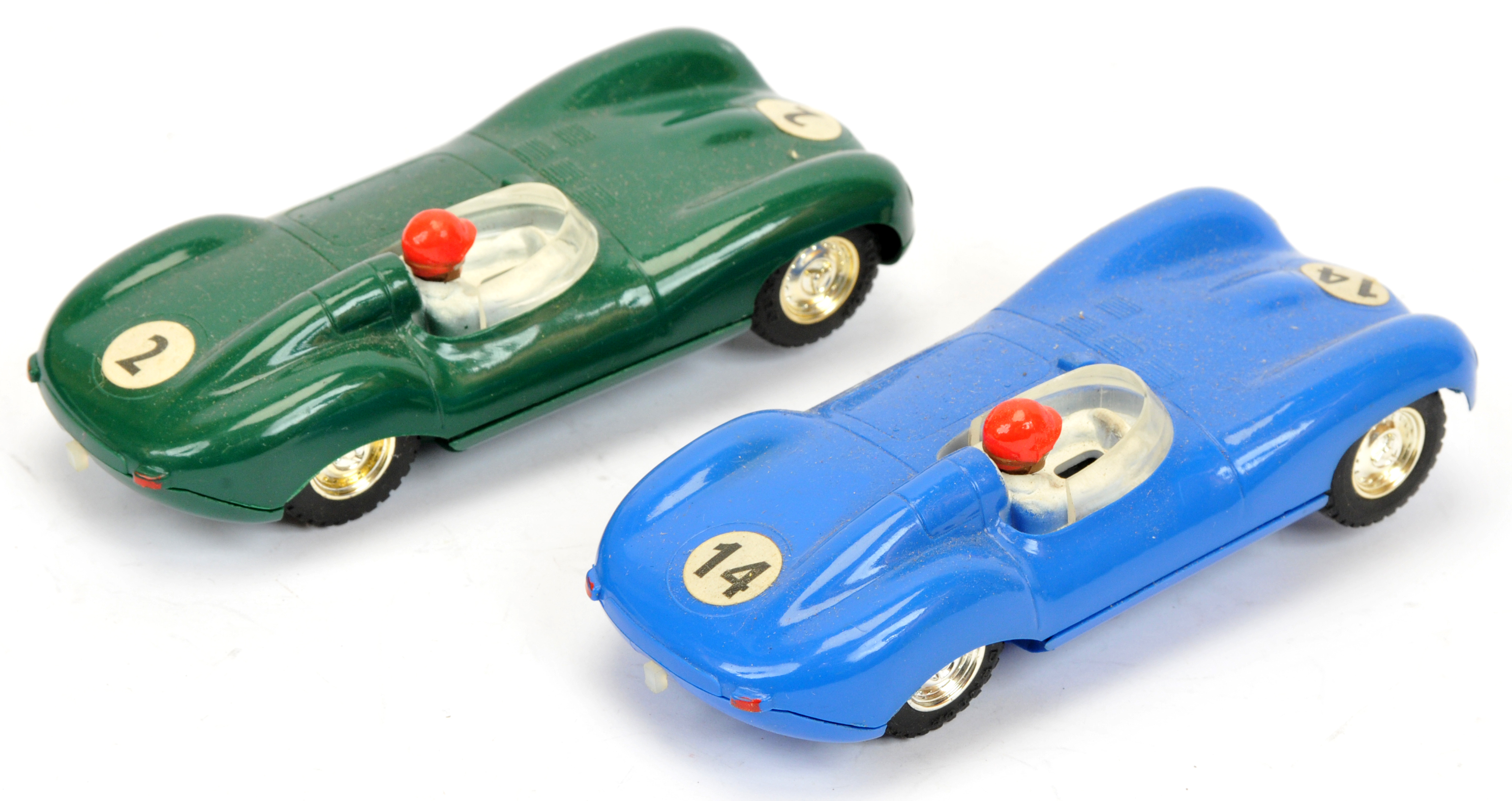 Scalextric C.M.3 "Competition" Car Series Set comprising 2 x  Jaguar Type D Racing Cars - blue an... - Image 4 of 6