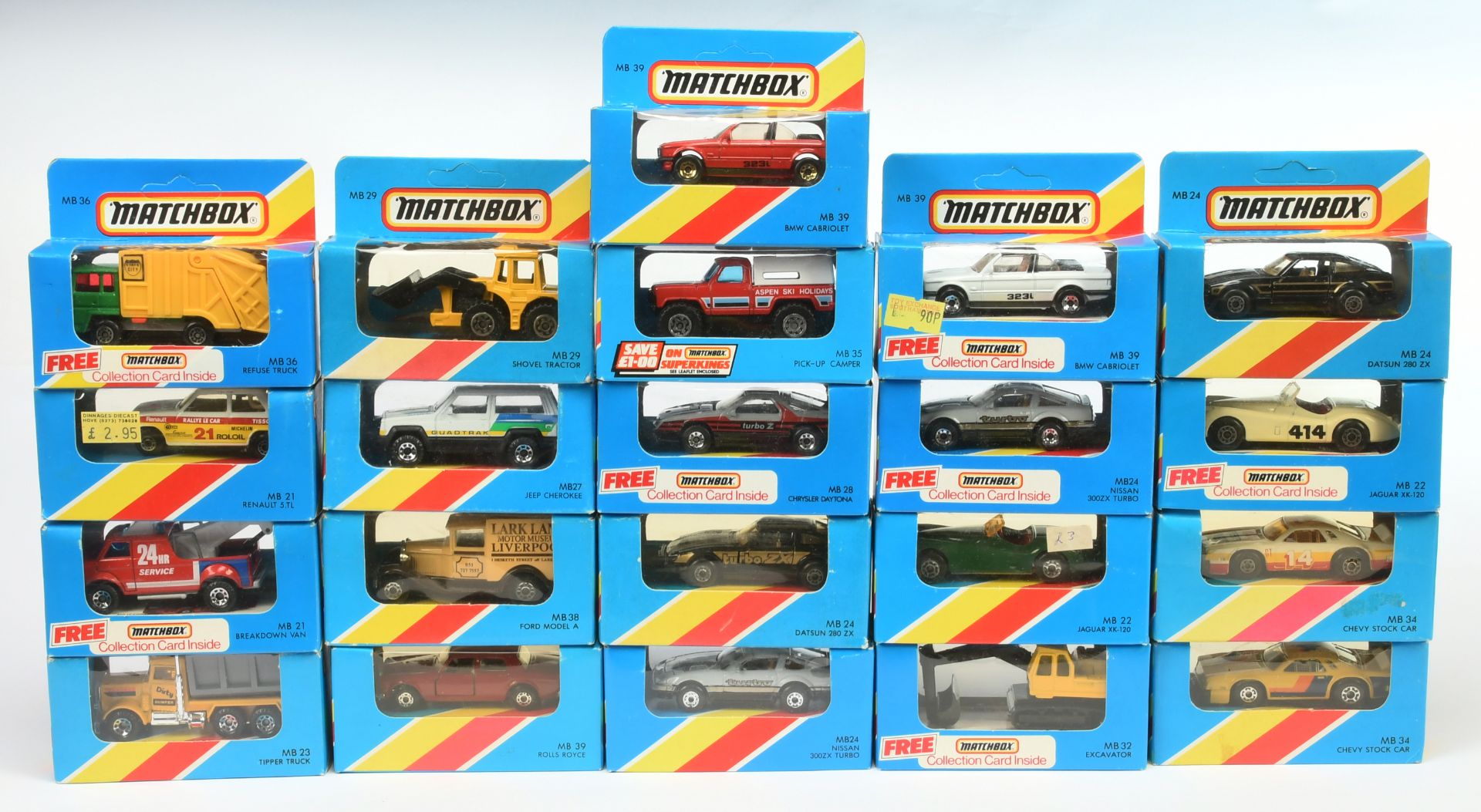 Matchbox Superfast MB Series a large group of Macau issues including MB39 BMW 323i - red with tan...