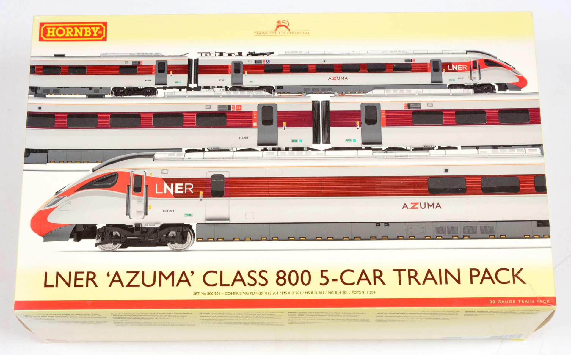 Hornby China OO R3762 LNER "Azuma" Class 800 5x Car Train Pack.