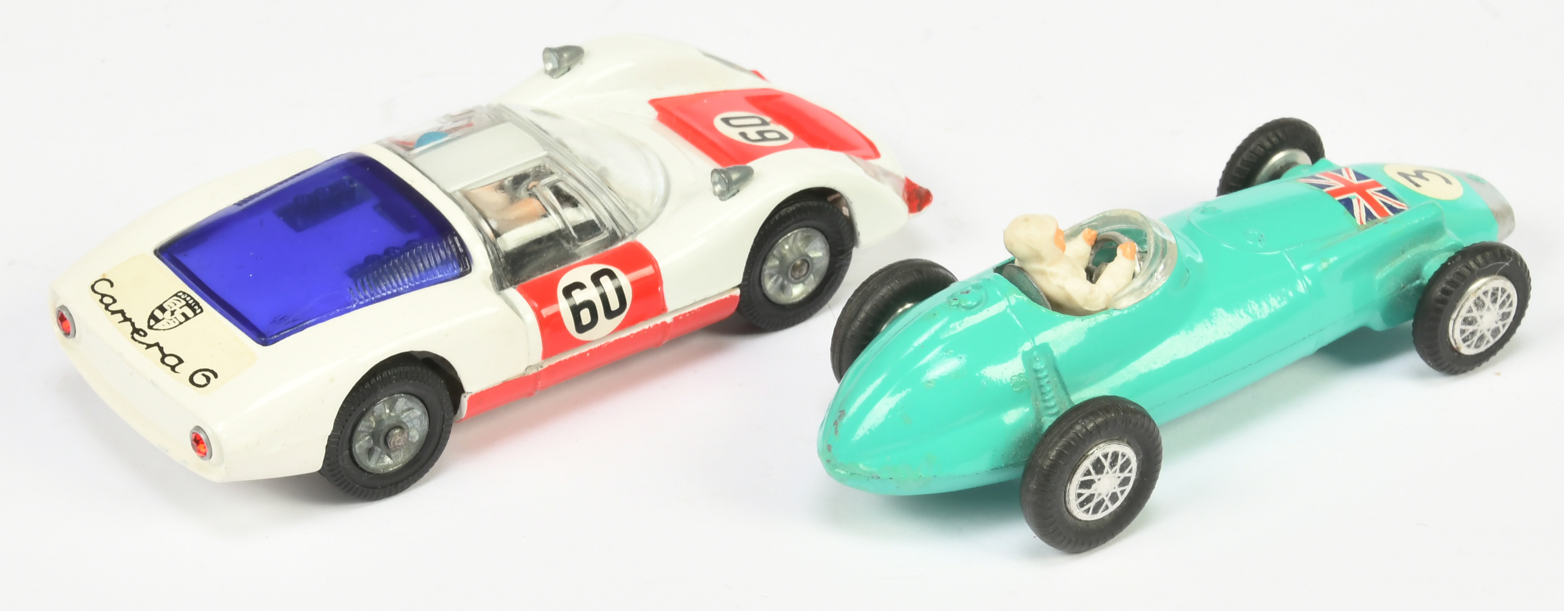 Corgi Toys Unboxed Pair of Racing Cars - (1) Porsche Carrera 6 - White body, red doors and bonnet... - Image 2 of 2