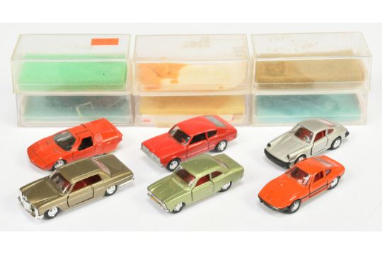 Schuco/Brasilia (1/66th Scale) A Group of 6 to include Opal GT 1900 - Orange; Porsche Carrera - S...