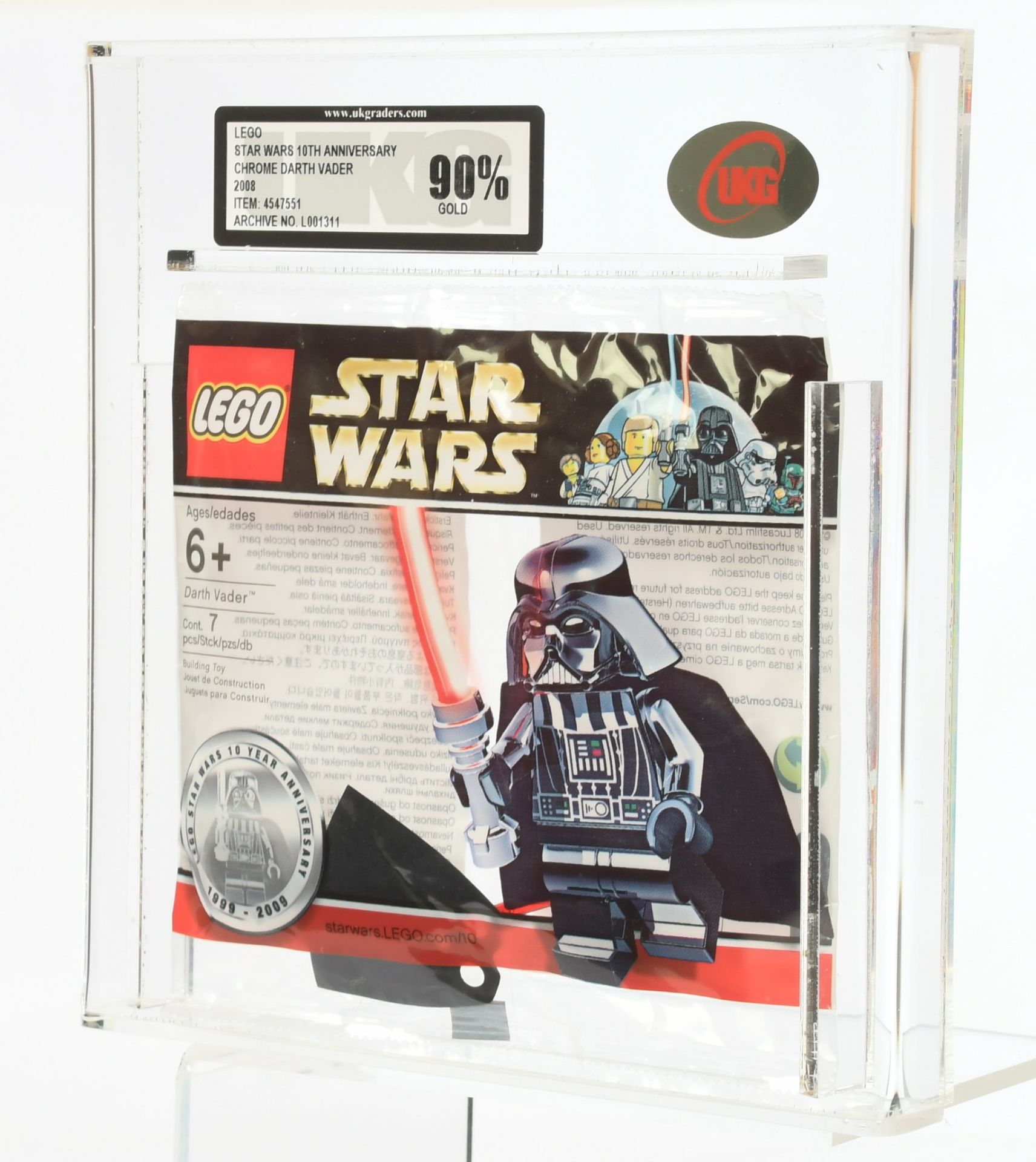 Lego Star Wars 10th Anniversary Chrome Darth Vader 2008 item 4547551 UKG Graded