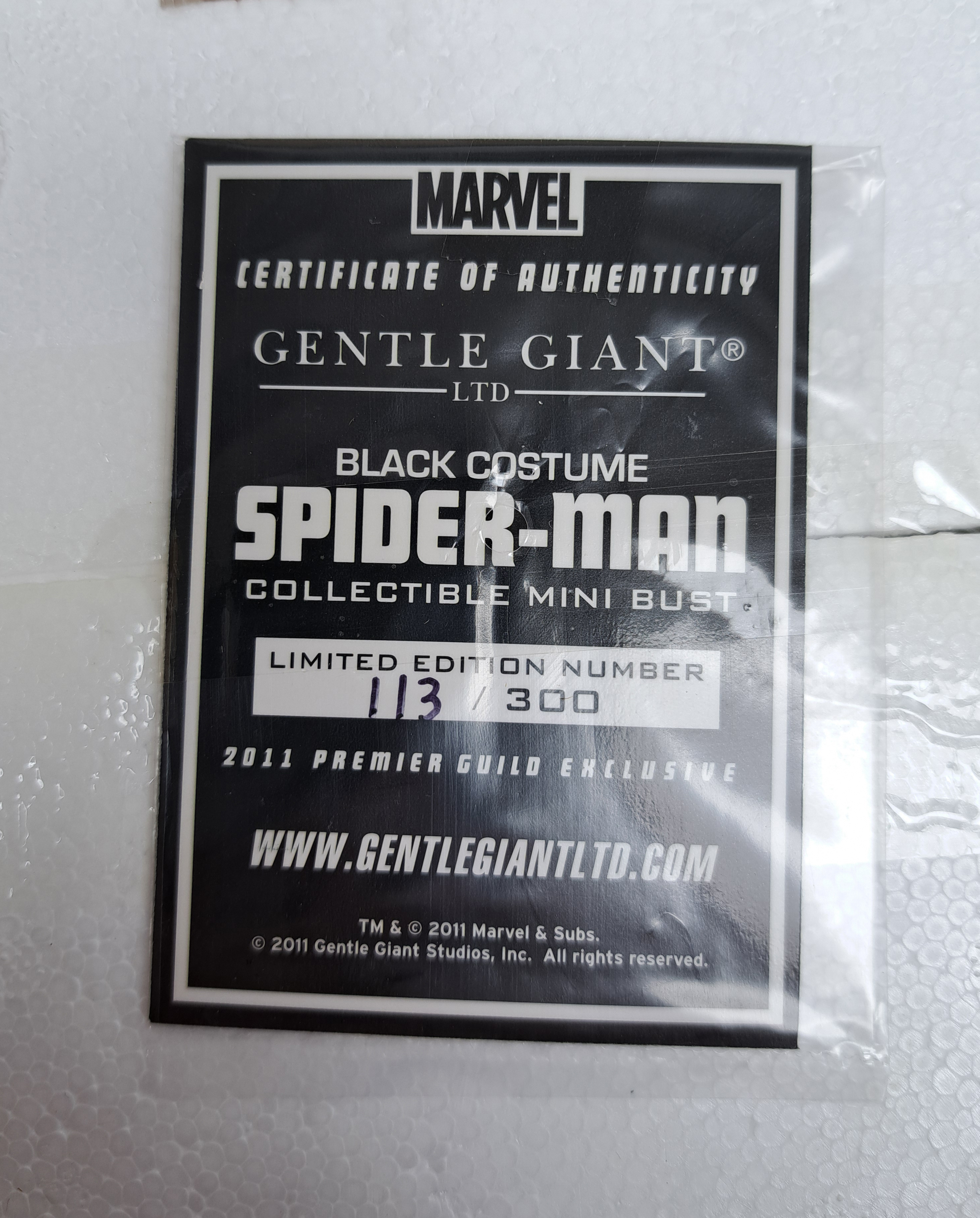 Gentle Giant Black Costume Spider-man 2011 Premier Guild Exclusive. Sealed in open box, condition... - Image 2 of 2