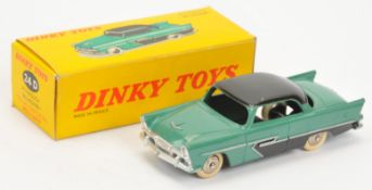 French Dinky 24D Plymouth Belvedere - Two-Tone Green and black, silver trim and chrome convex hub...