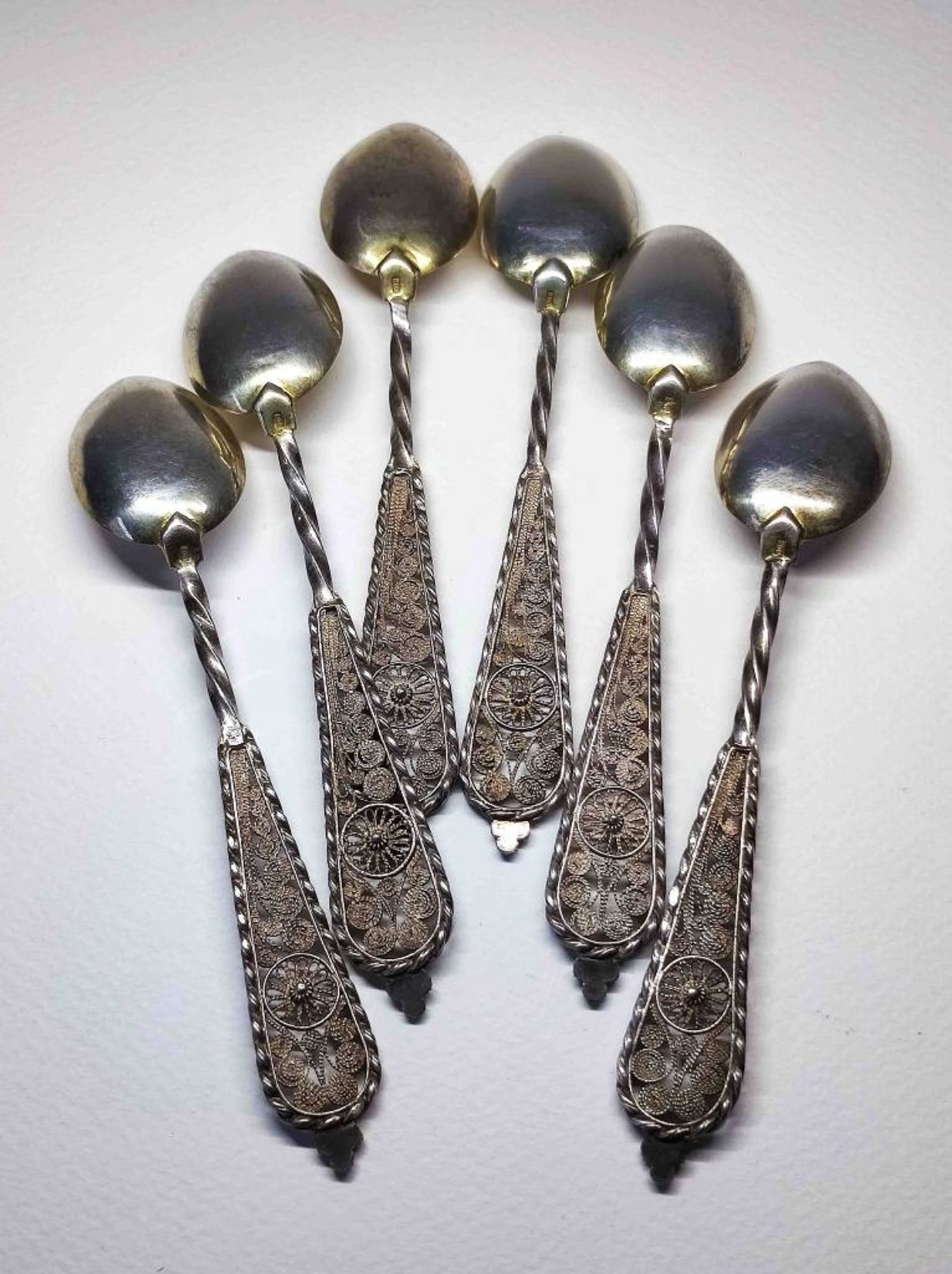 Sechs antike 800er Silber Löffel - Bild 2 aus 2