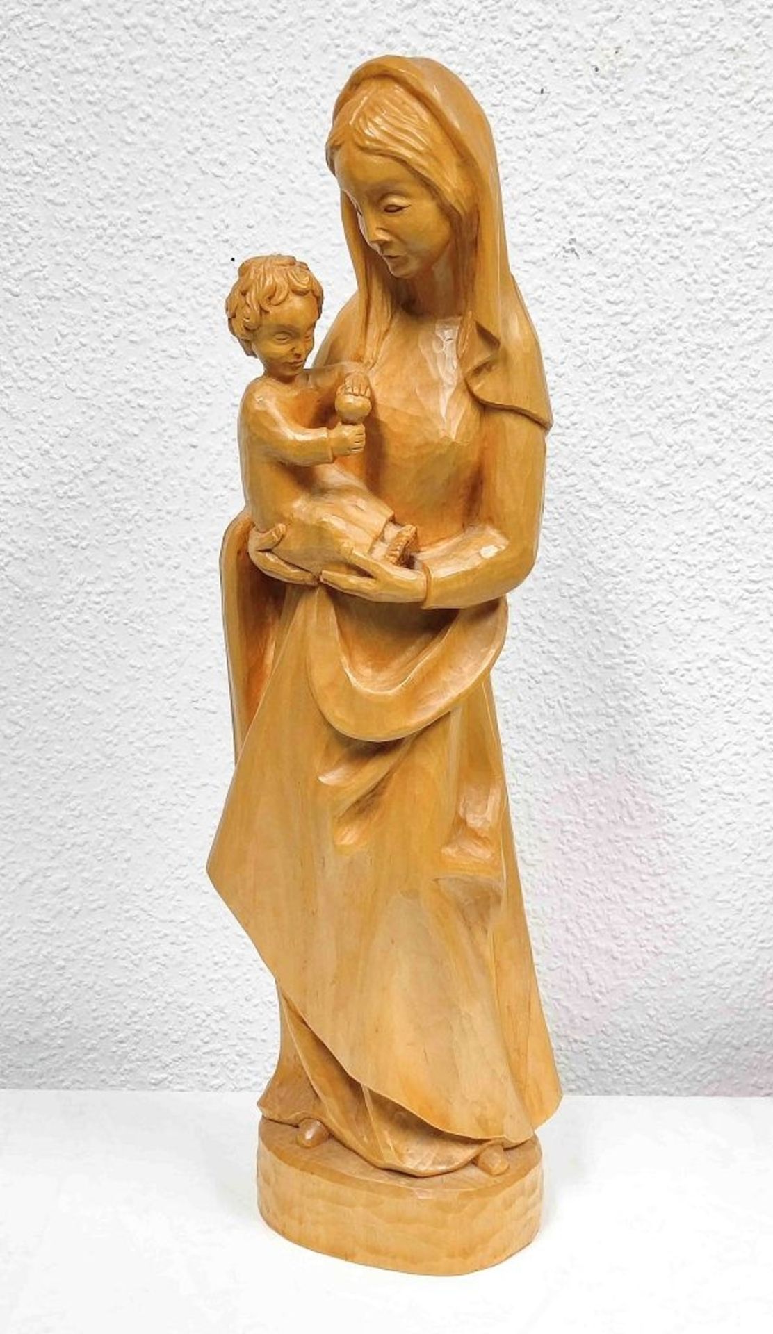 XL Holzfigur Maria mit Jesus