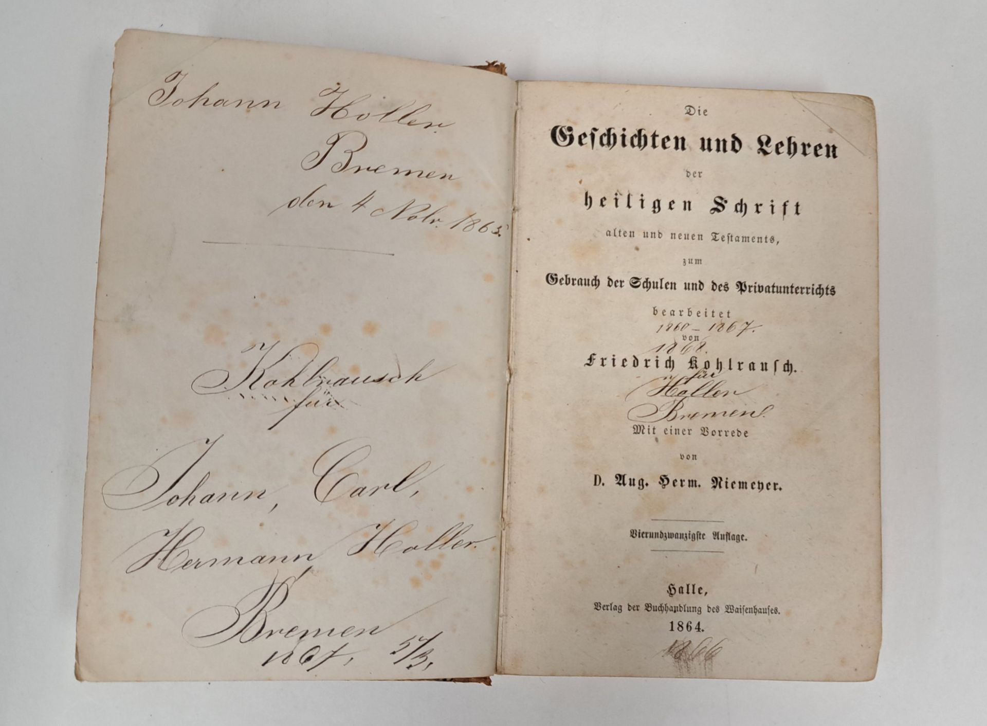 Antikes Buch 1864 a.d. B. Johann Holler Bremen - Bild 5 aus 5
