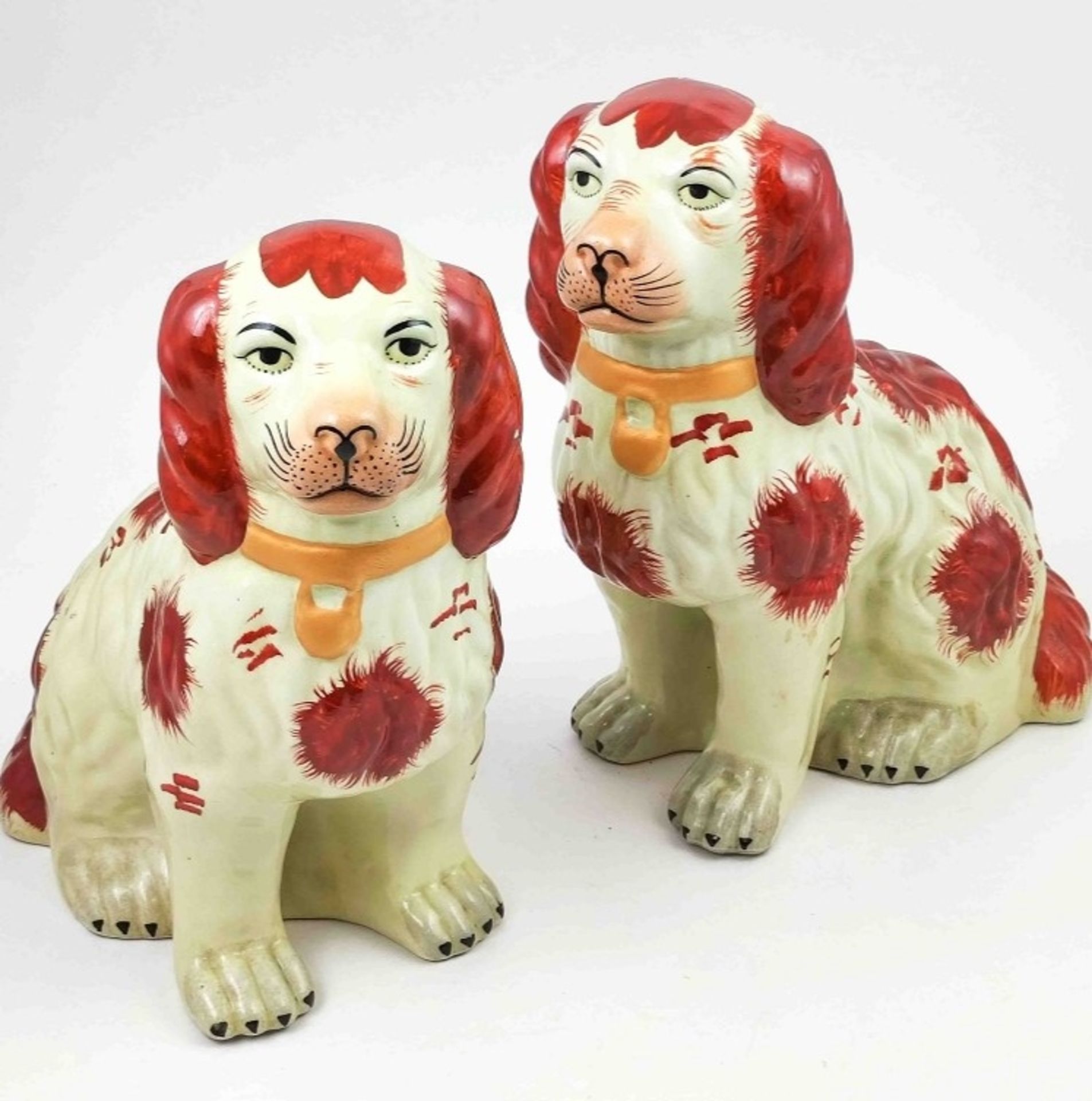 Antikes Pärchen Staffordshire Hunde