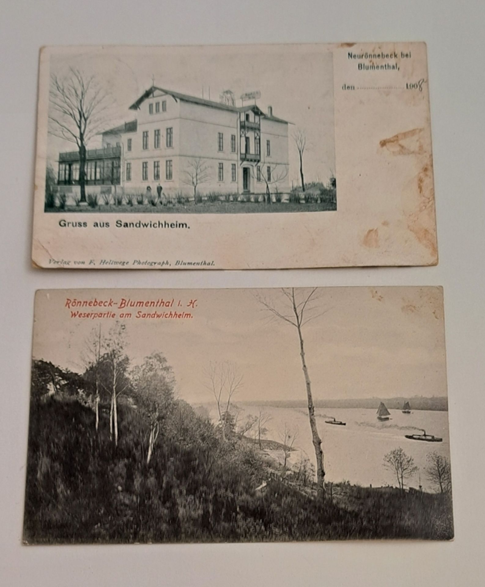 2x antike Bremer Post Karten um 1900 - Image 4 of 4