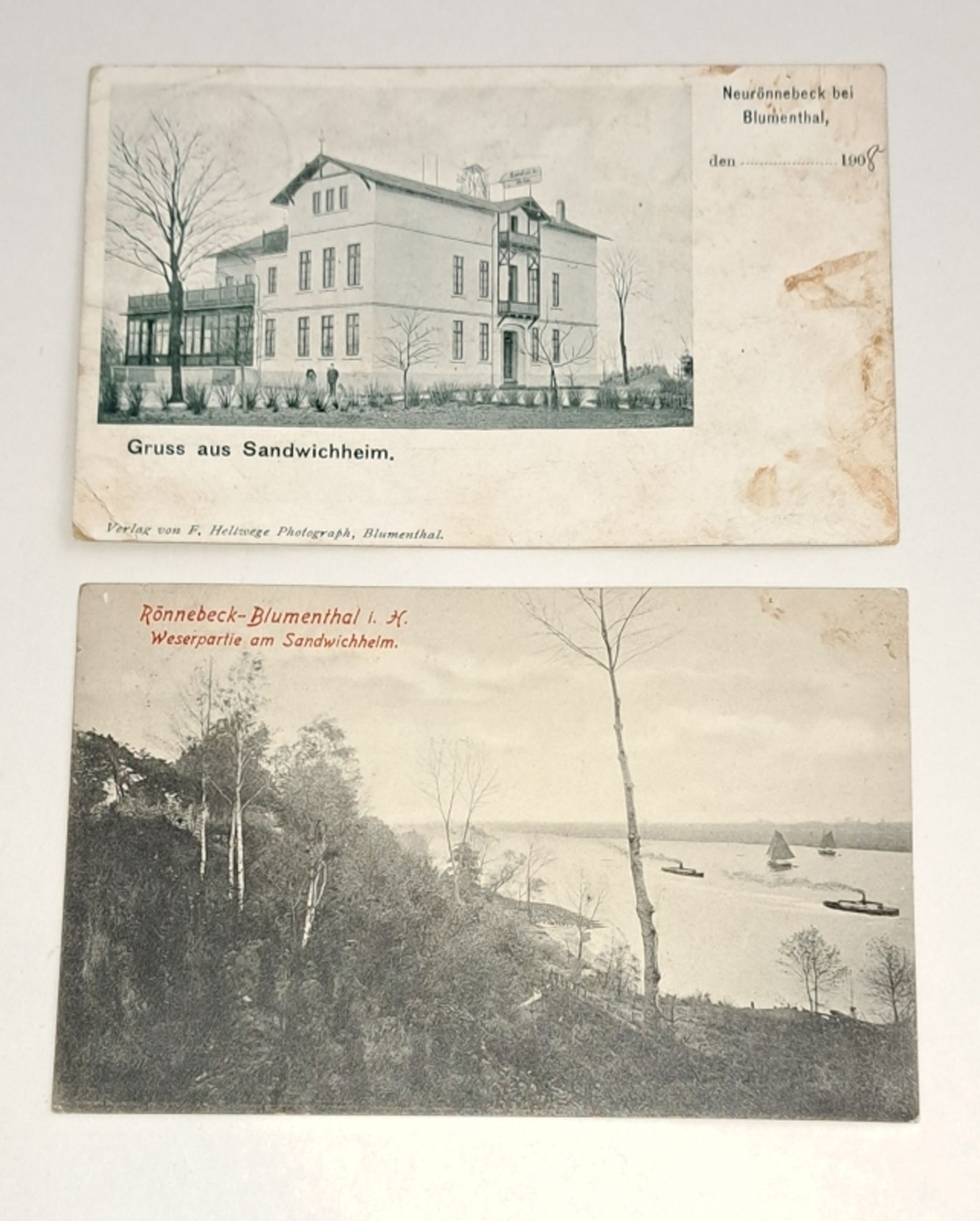 2x antike Bremer Post Karten um 1900 - Image 3 of 4