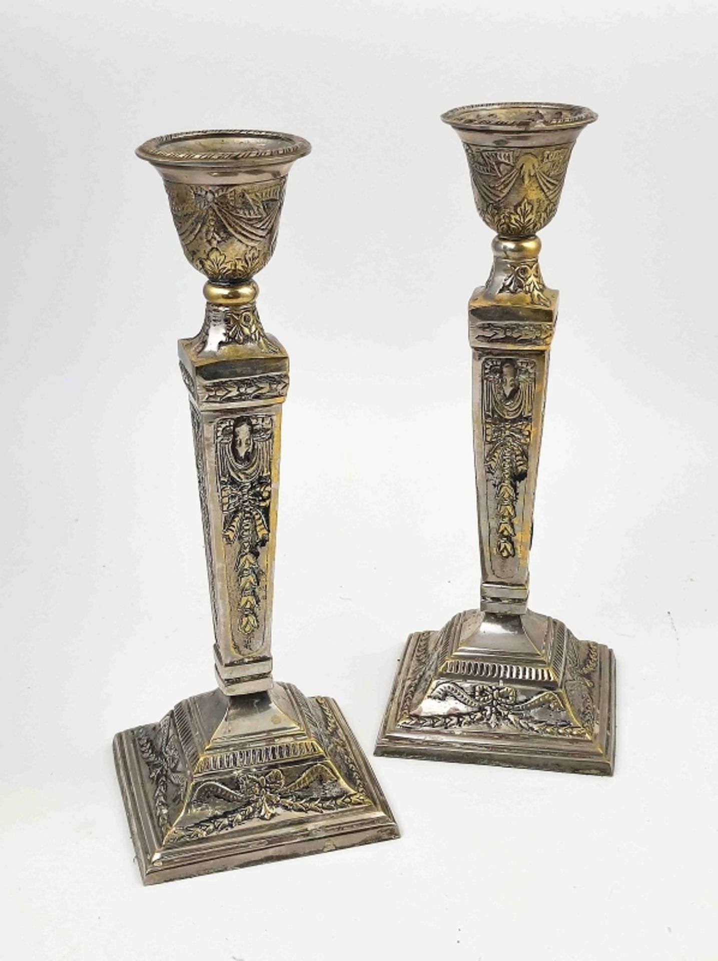 Paar antike Kerzenhalter - Image 4 of 4