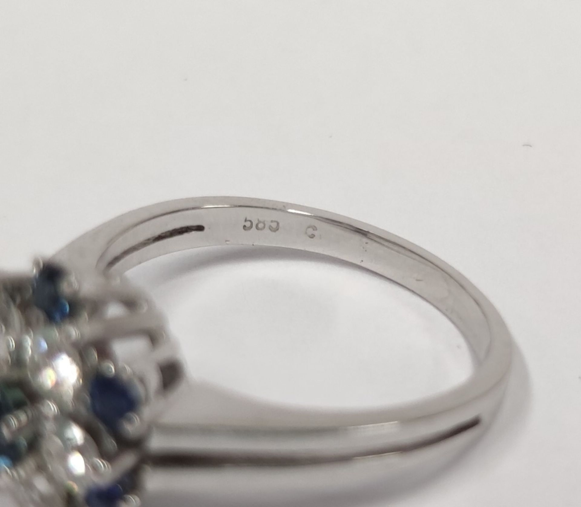 585 WG 14K Gold Saphir Brillant Ring - Image 5 of 8
