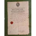 Historische Ernennungsurkunde 1740 Nicholas Joseph Balthazar de l'Anglade