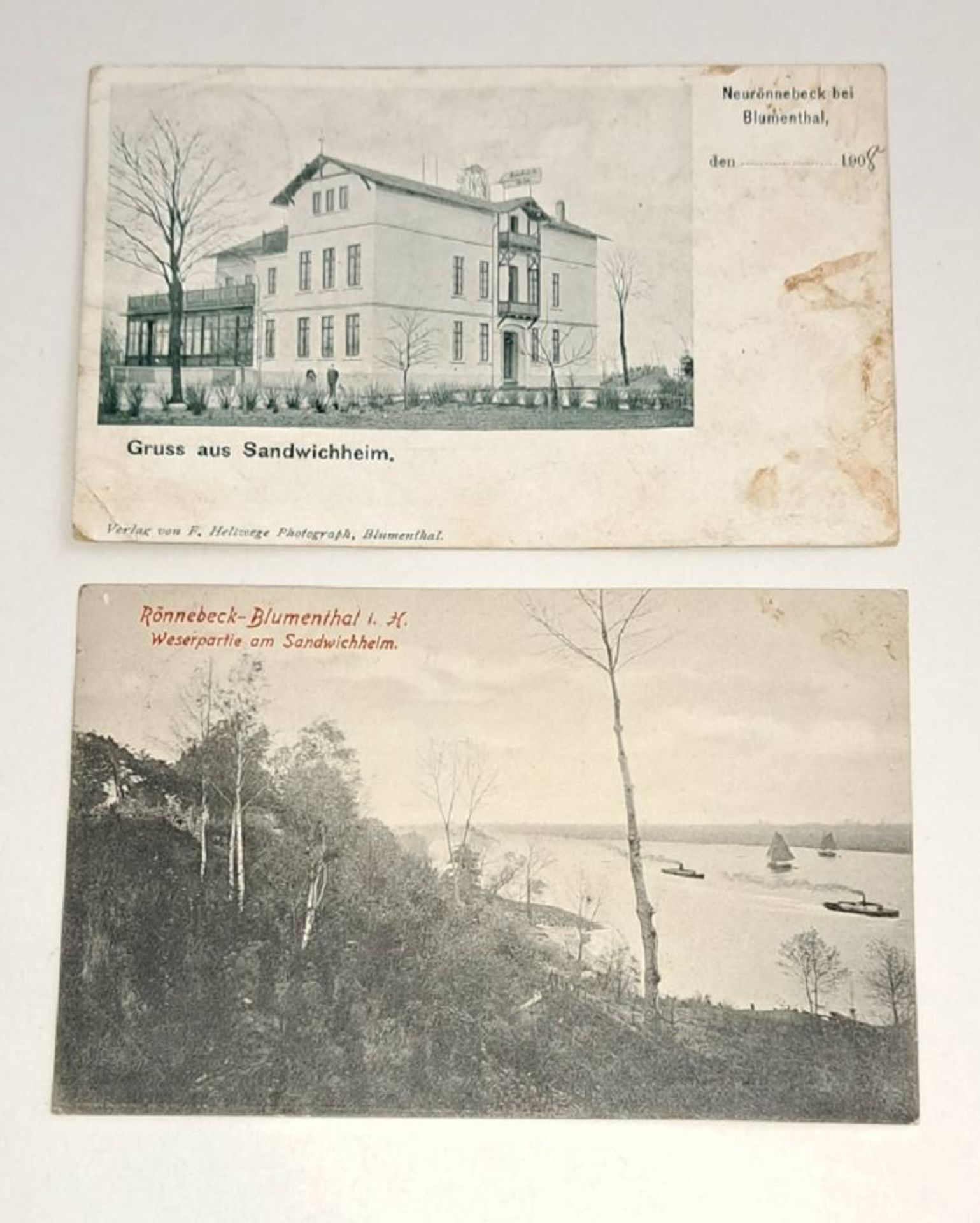 2x antike Bremer Post Karten um 1900 - Image 2 of 4