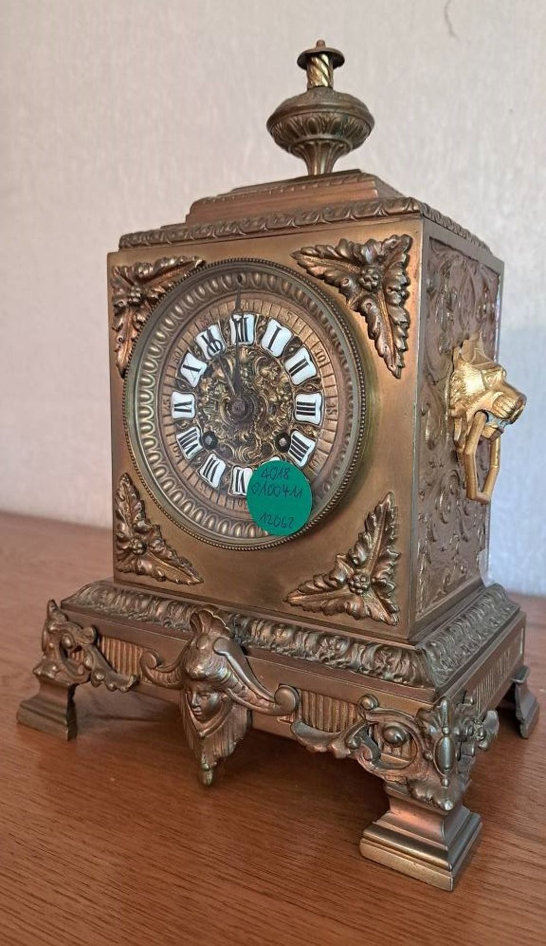 Bronze Löwenkopf Tisch Uhr - Image 5 of 11