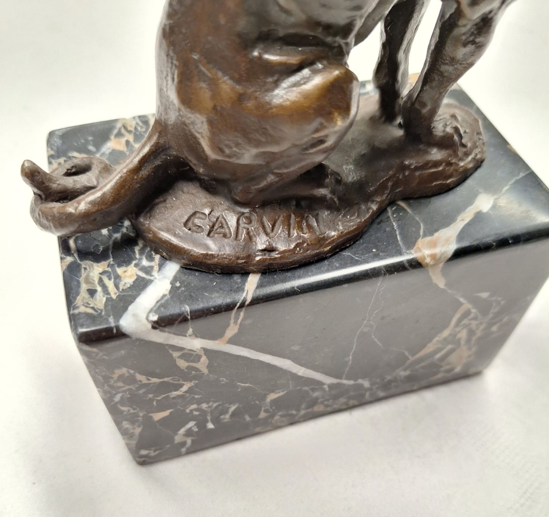 Bronze Puma auf Marmorsockel - Bild 4 aus 5