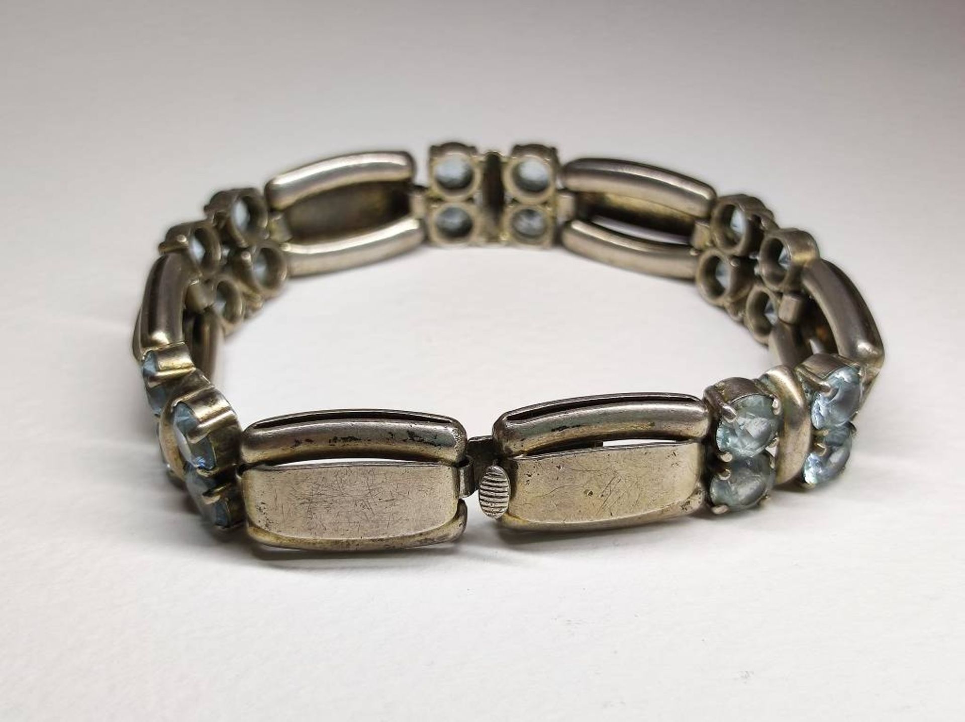 Antikes 925er Silber Armband + blaue Steine - Bild 2 aus 2