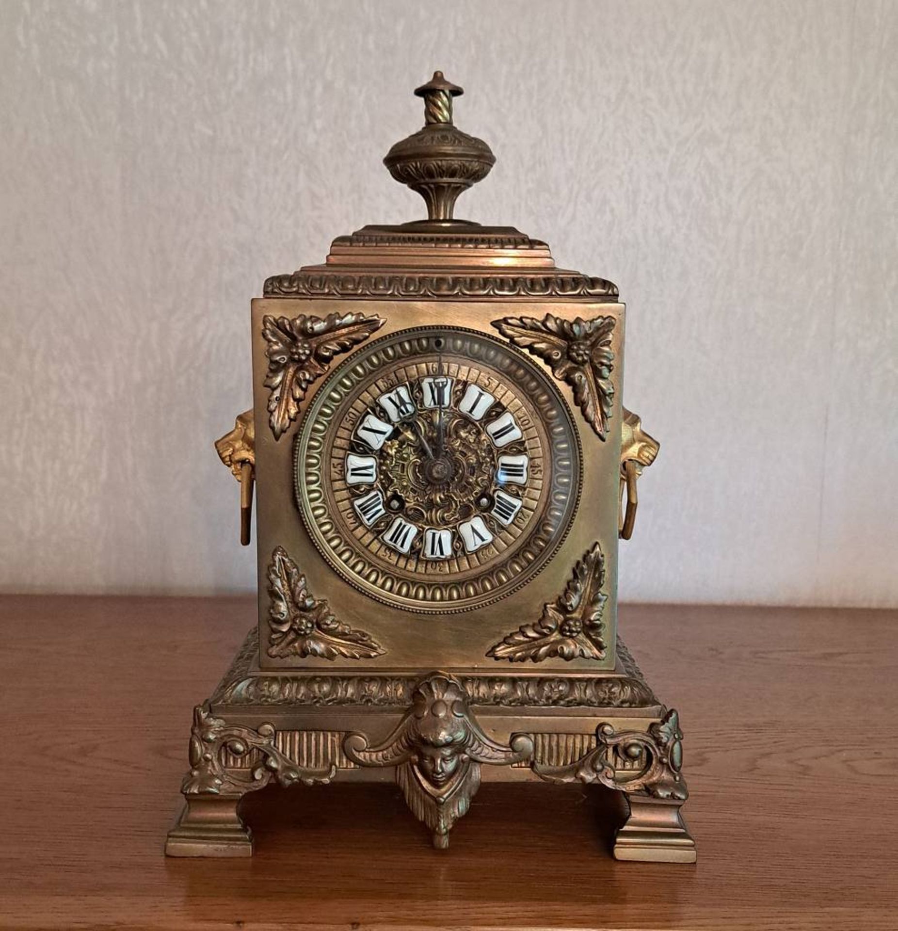 Bronze Löwenkopf Tisch Uhr - Image 11 of 11