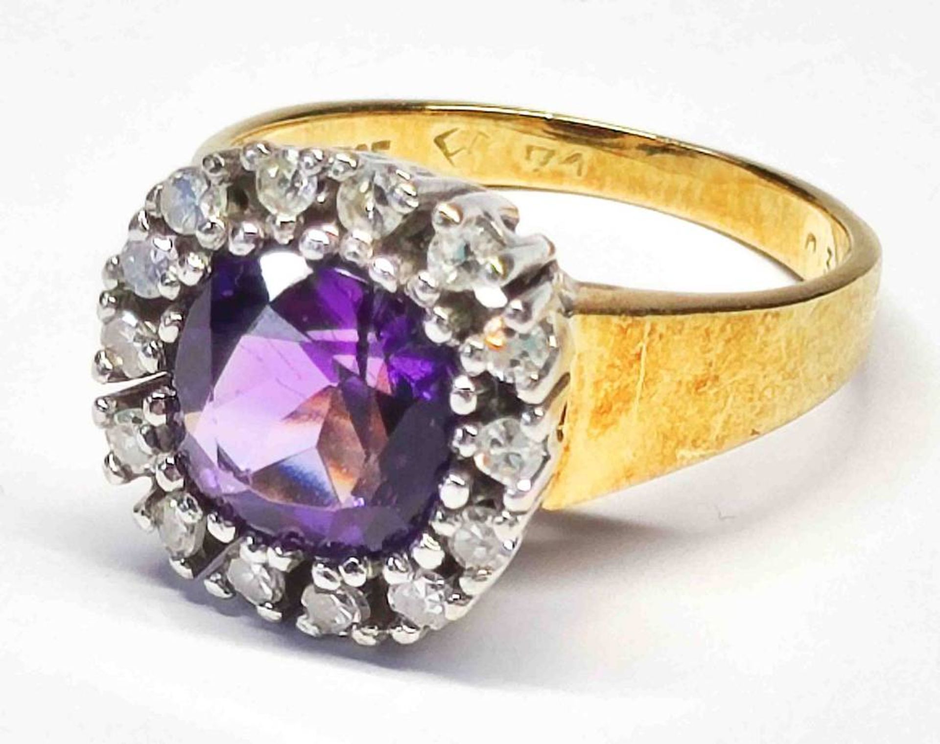 585 14K GG Amethyst Luxus Gold Ring