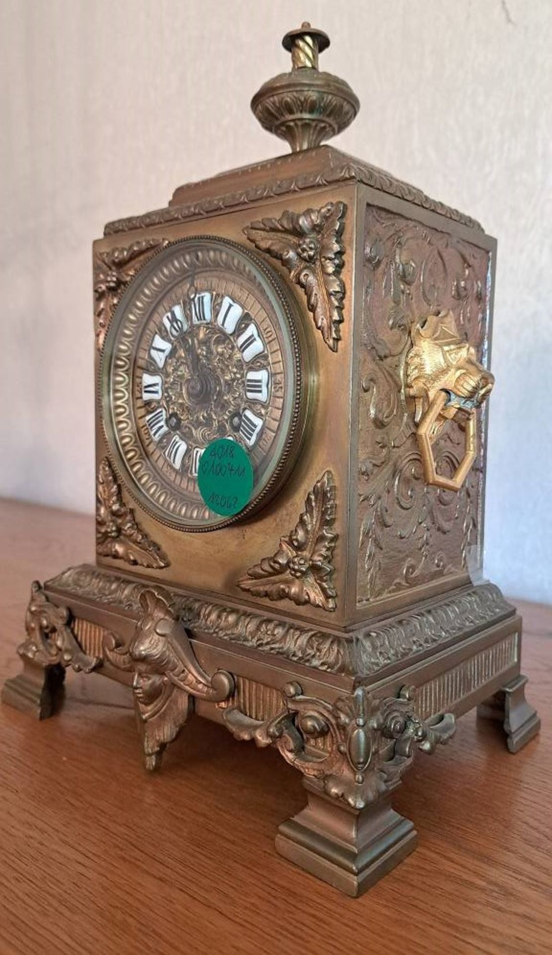Bronze Löwenkopf Tisch Uhr - Image 3 of 11