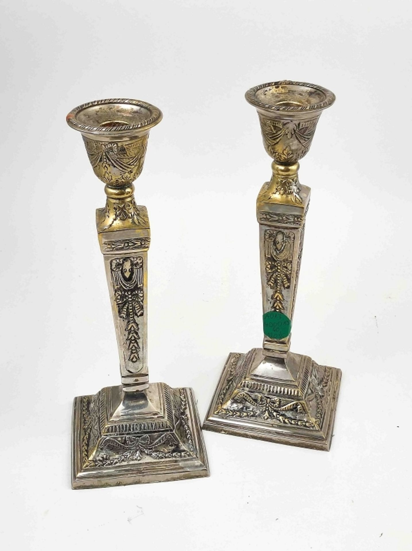 Paar antike Kerzenhalter - Image 2 of 4