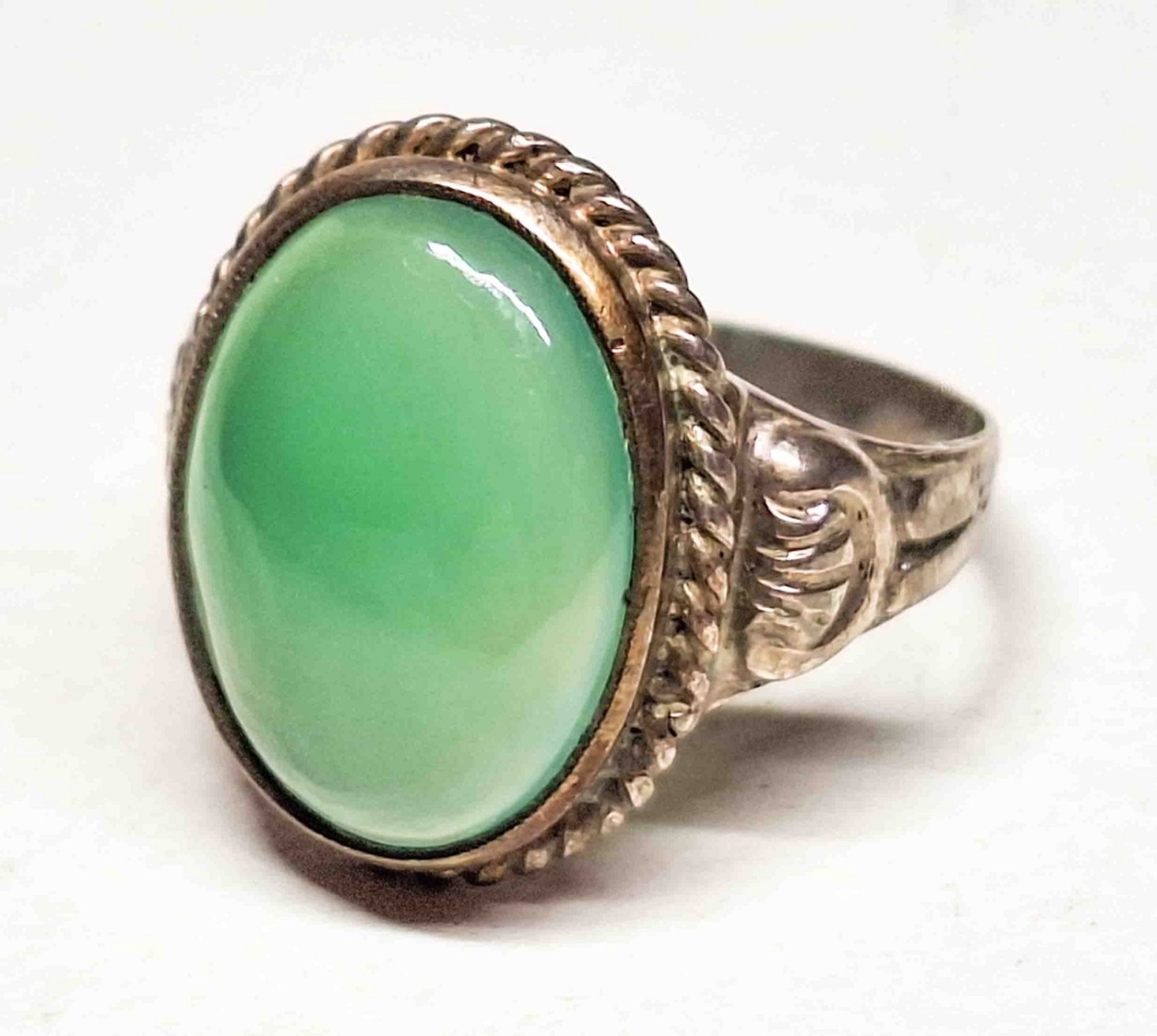 925er Silber Ring + Jade