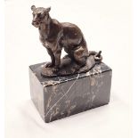 Bronze Puma auf Marmorsockel