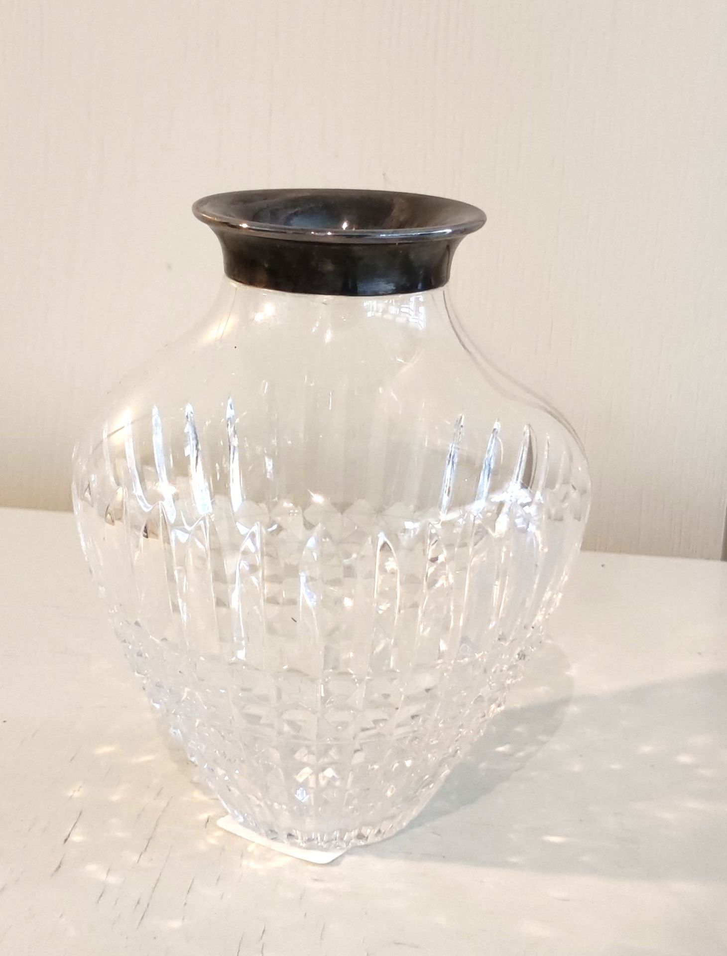 Antike Sterling Silber Glas Vase