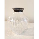 Antike Sterling Silber Glas Vase