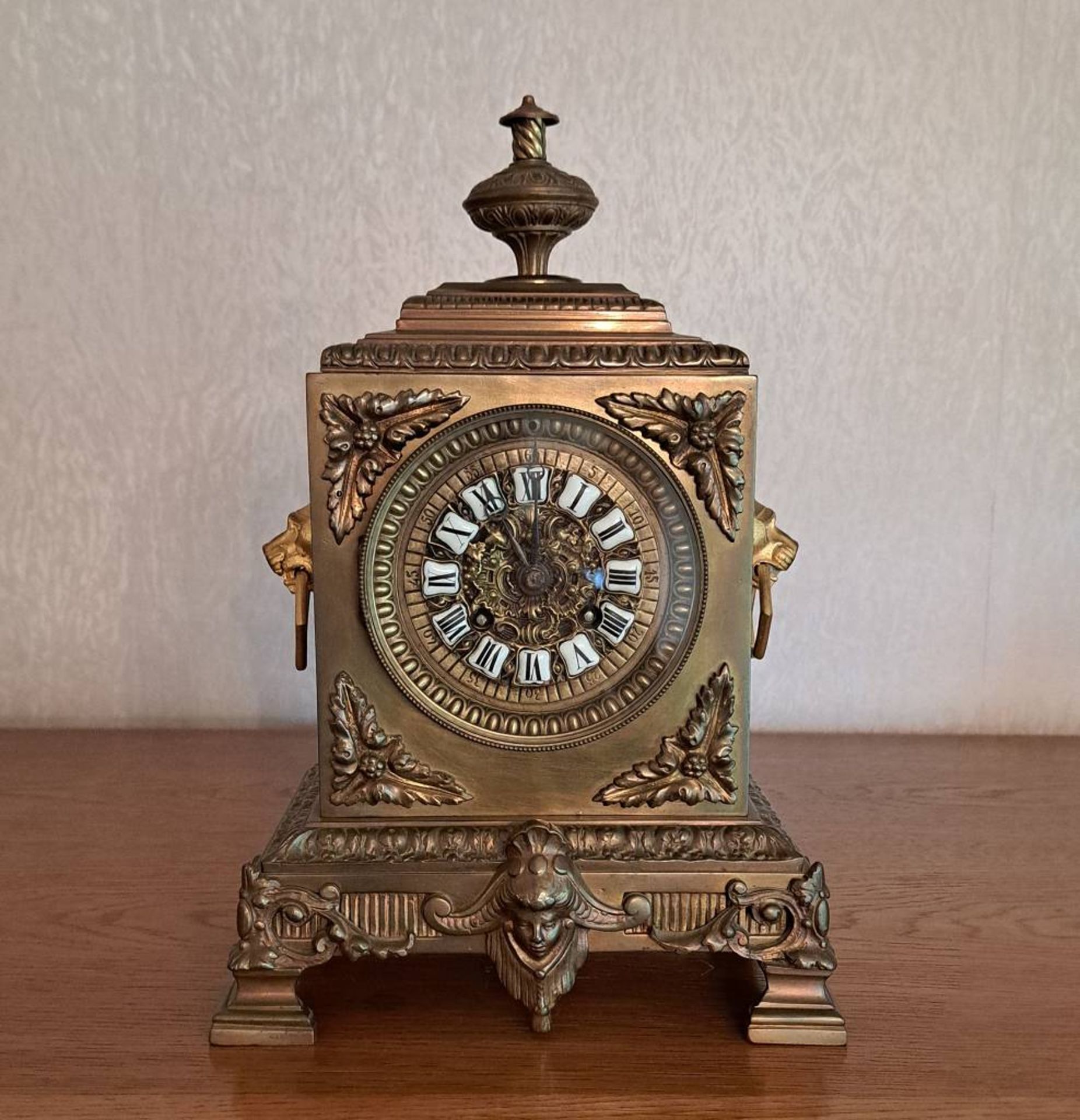 Bronze Löwenkopf Tisch Uhr - Image 8 of 11