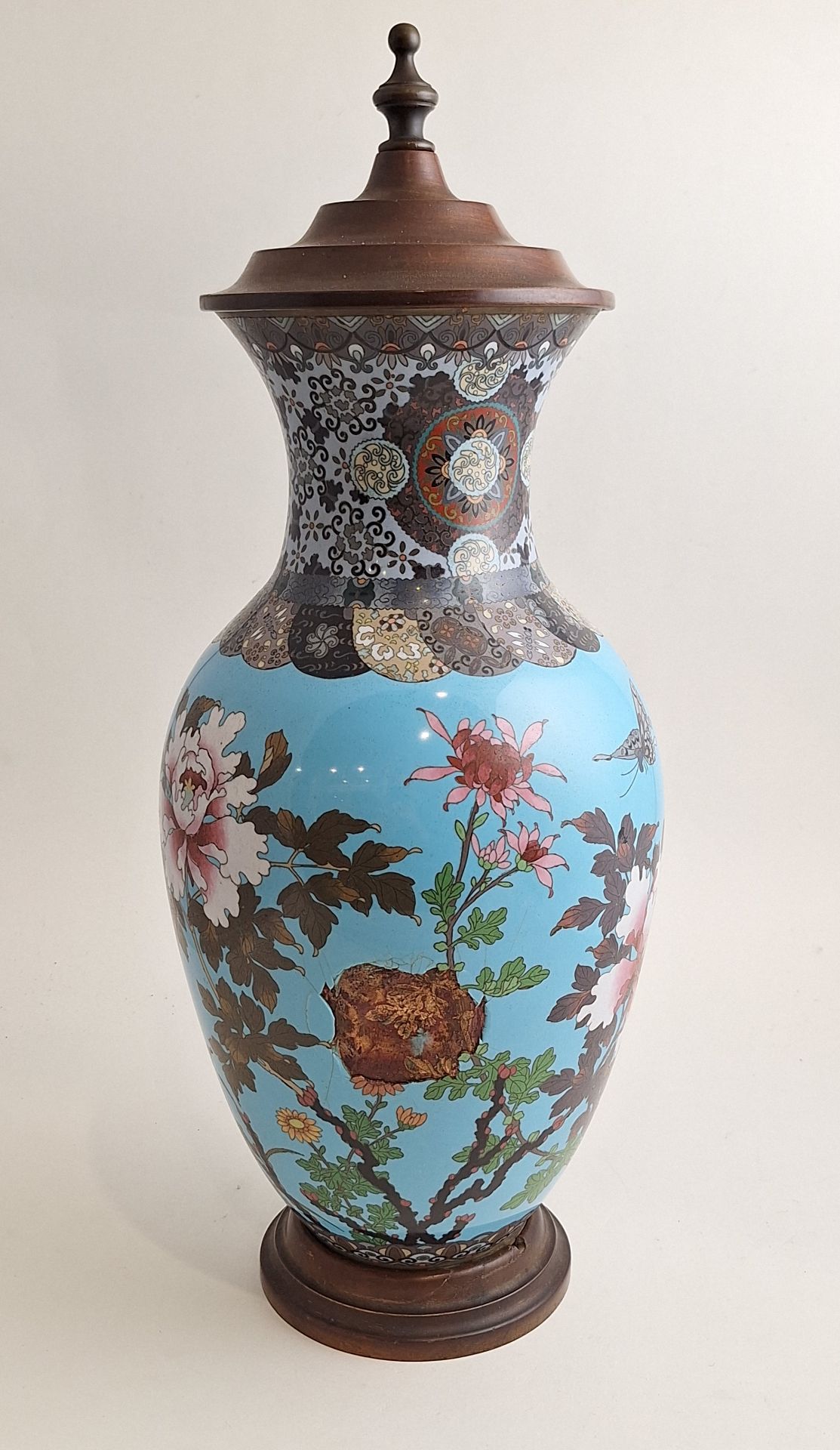 Antike XL Cloisonne Vase - Bild 3 aus 4