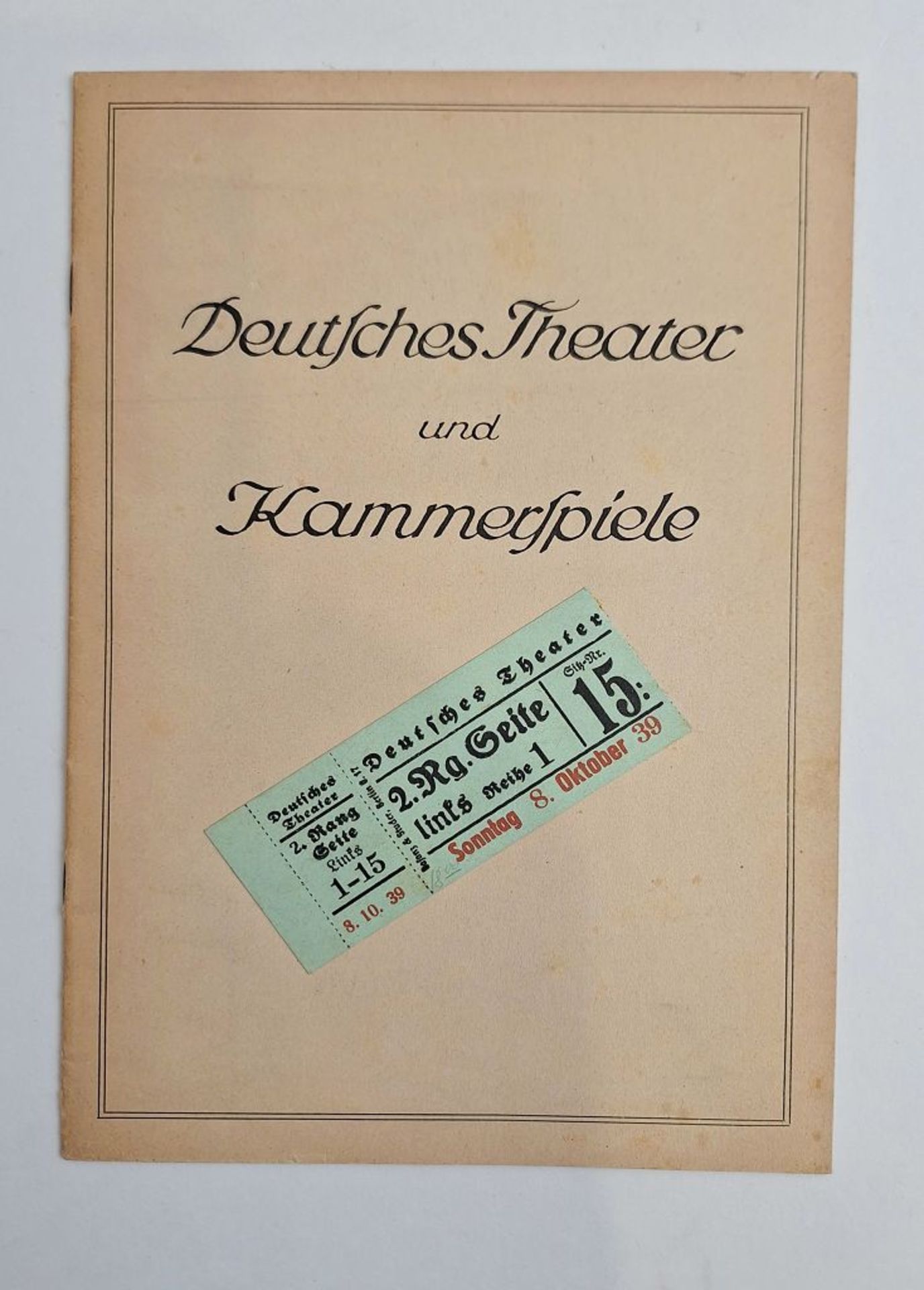 WKII Heft Dtsch. Theater & Kammerspiele 1939