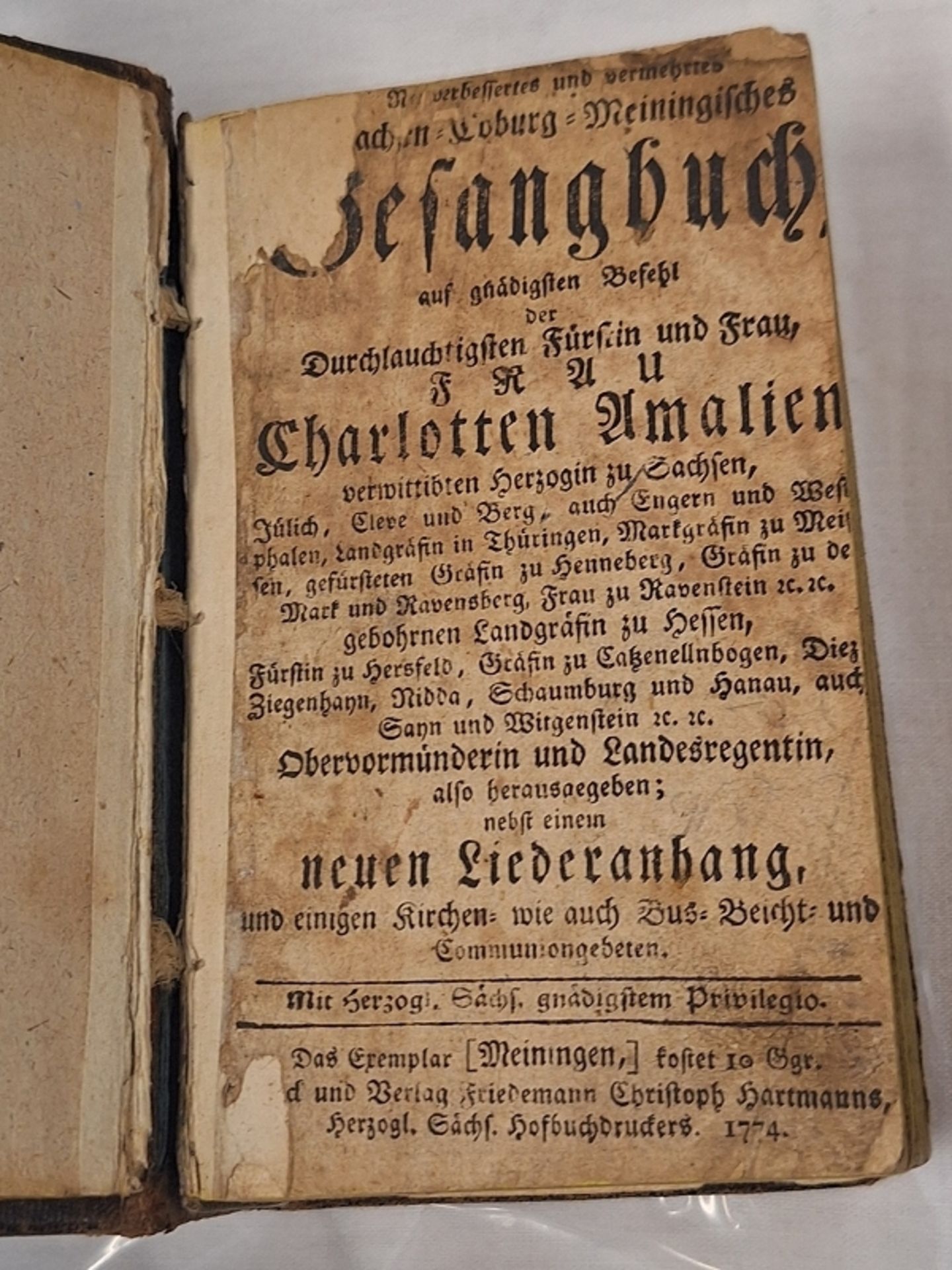 Antikes Buch 1774 - Image 3 of 4