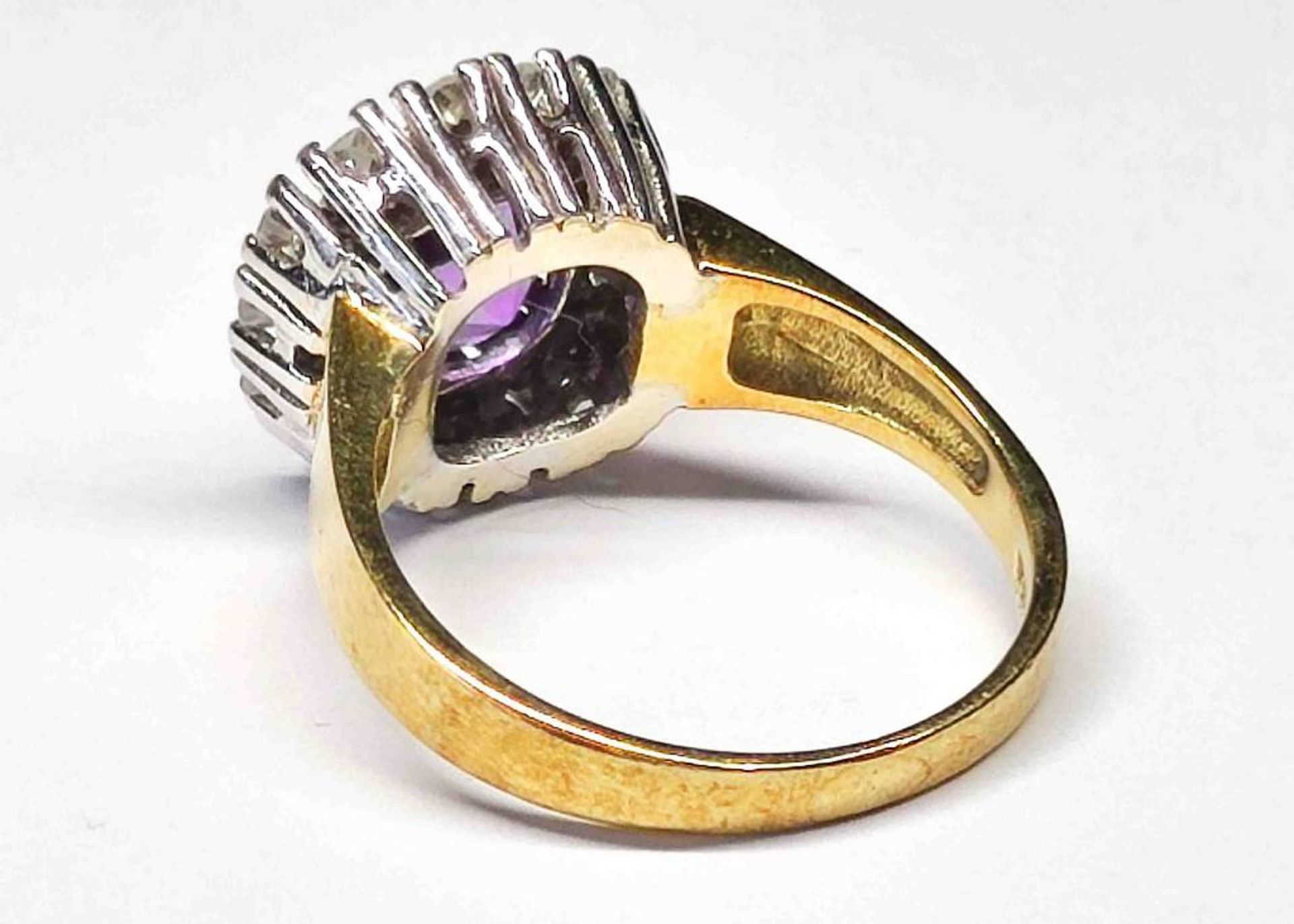 585 14K GG Amethyst Luxus Gold Ring - Bild 3 aus 4